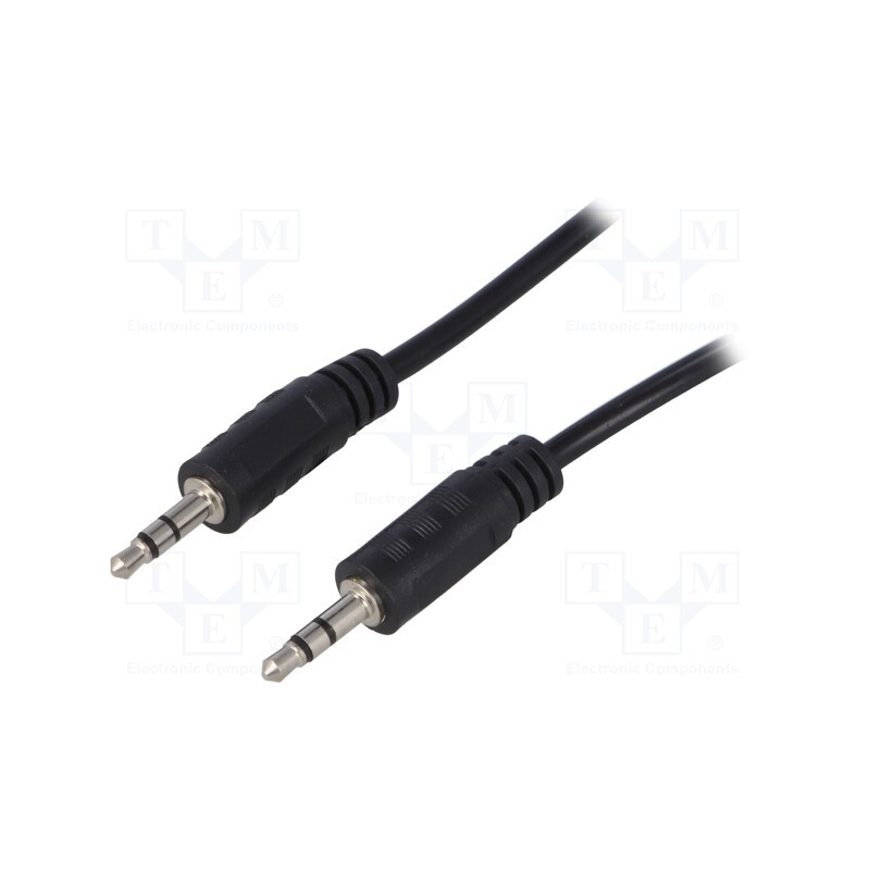 10 pcs : CA1052 - Cable, Jack 3.5mm plug,both sides, 5m, black