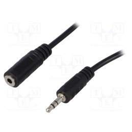 10 pcs : CA1054 - Cable, Jack 3.5mm socket,Jack 3.5mm plug, 3m, black