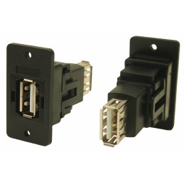 1 pcs - RS PRO Straight, Panel Mount, Socket to Socket Type A to A 2.0 USB Connector