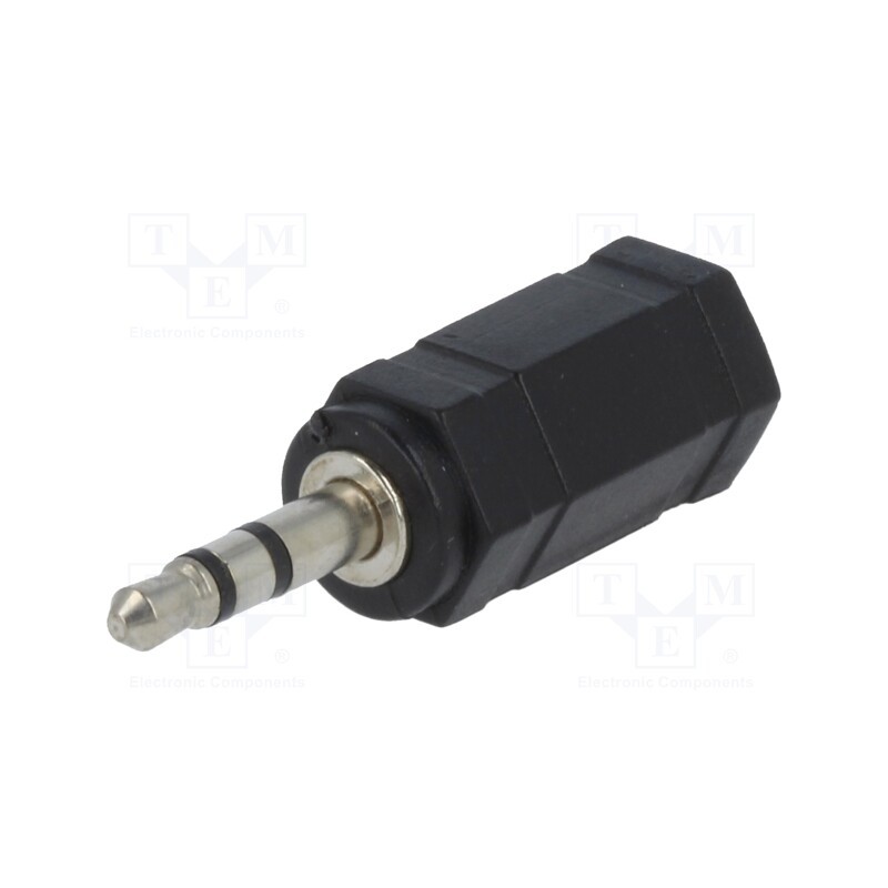 10 pcs : CA1102 - Adapter, Jack 2.5mm socket,Jack 3.5mm plug, black