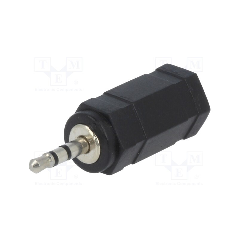 10 pcs : CA1103 - Adapter, Jack 2.5mm plug,Jack 3.5mm socket, black