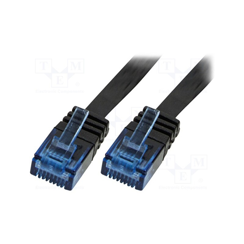 10 pcs : CF2063U - Patch cord, U/UTP, 6, stranded, Cu, PVC, black, 3m, 32AWG