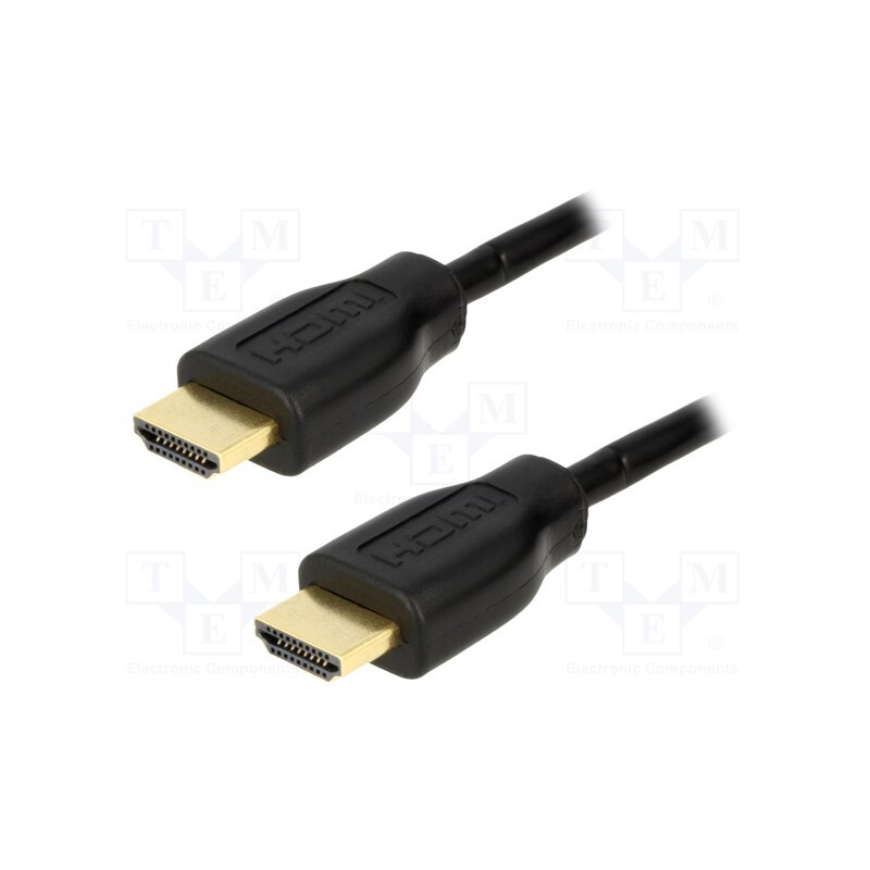 10 pcs : CH0076 - Cable, HDMI 1.4, HDMI plug,both sides, PVC, Len: 0.2m, black