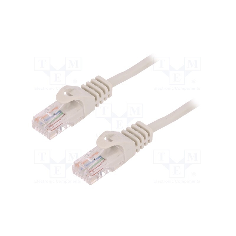 10 pcs : CP1042U - Patch cord, U/UTP, 5e, stranded, CCA, PVC, grey, 1.5m, 26AWG
