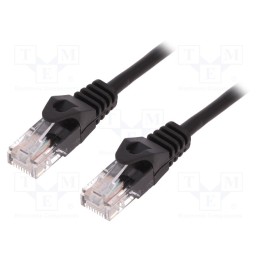 10 pcs : CP1043U - Patch cord, U/UTP, 5e, stranded, CCA, PVC, black, 1.5m, 26AWG