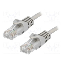 10 pcs : CP1052U - Patch cord, U/UTP, 5e, CCA, grey, 2m, RJ45 plug,both sides