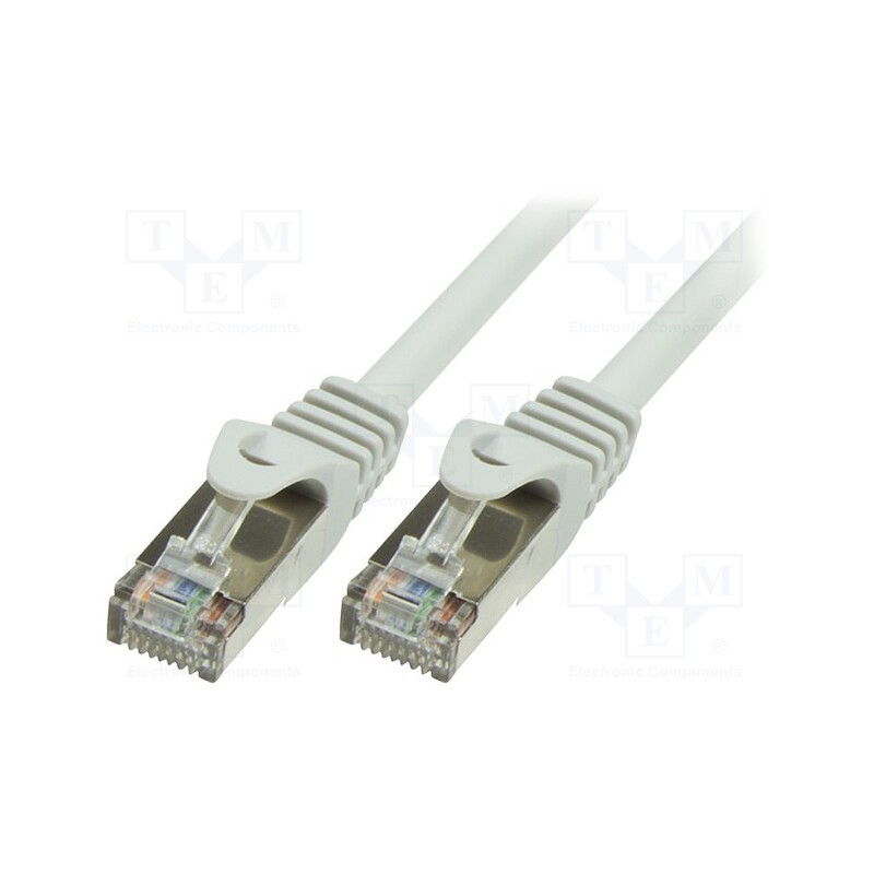 10 pcs : CP1062D - Patch cord, SF/UTP, 5e, stranded, CCA, PVC, grey, 3m, 26AWG