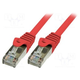 10 pcs : CP1074S - Patch cord, F/UTP, 5e, stranded, CCA, PVC, red, 5m, 26AWG, shielded