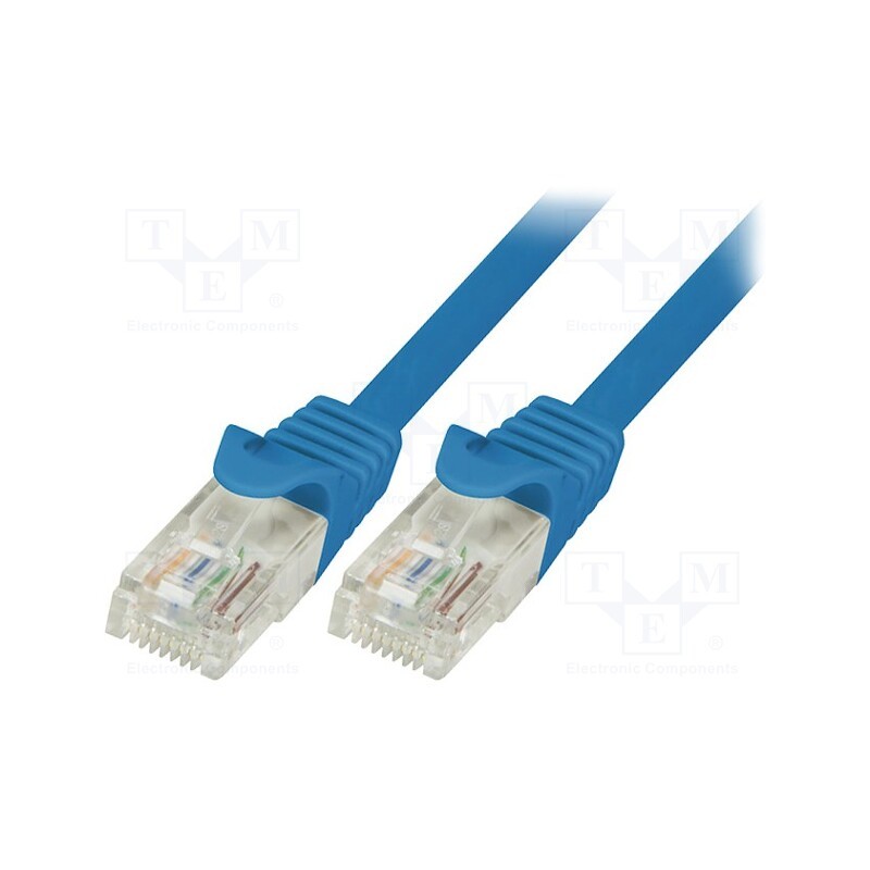 10 pcs : CP1076U - Patch cord, U/UTP, 5e, stranded, CCA, PVC, blue, 5m, 26AWG