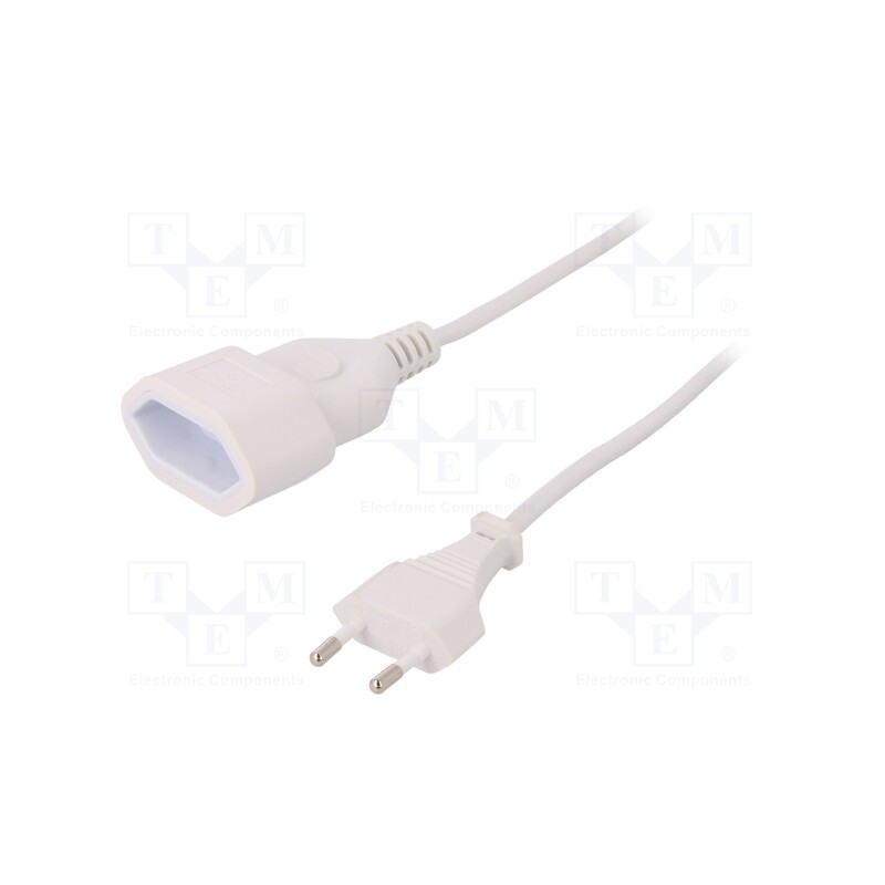 10 pcs : CP125 - Extension lead, Sockets: 1, white, 1m