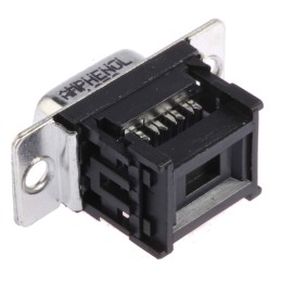 1 pcs - Amphenol DFR 9 Way Right Angle Cable Mount D-sub Connector Socket, 2.74mm Pitch