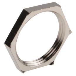 5 pcs - Lapp Silver Nickel Plated Brass Cable Gland Locknut, PG21 Thread