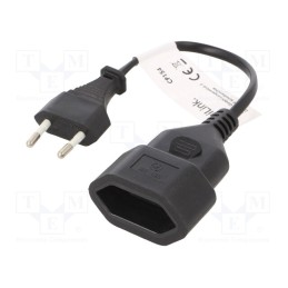 10 pcs : CP154 - Cable, CEE 7/16 (C) socket,CEE 7/16 (C) plug, 0.2m, Sockets: 1