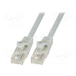 10 pcs : CP2012U - Patch cord, U/UTP, 6, stranded, CCA, PVC, grey, 250mm, 24AWG