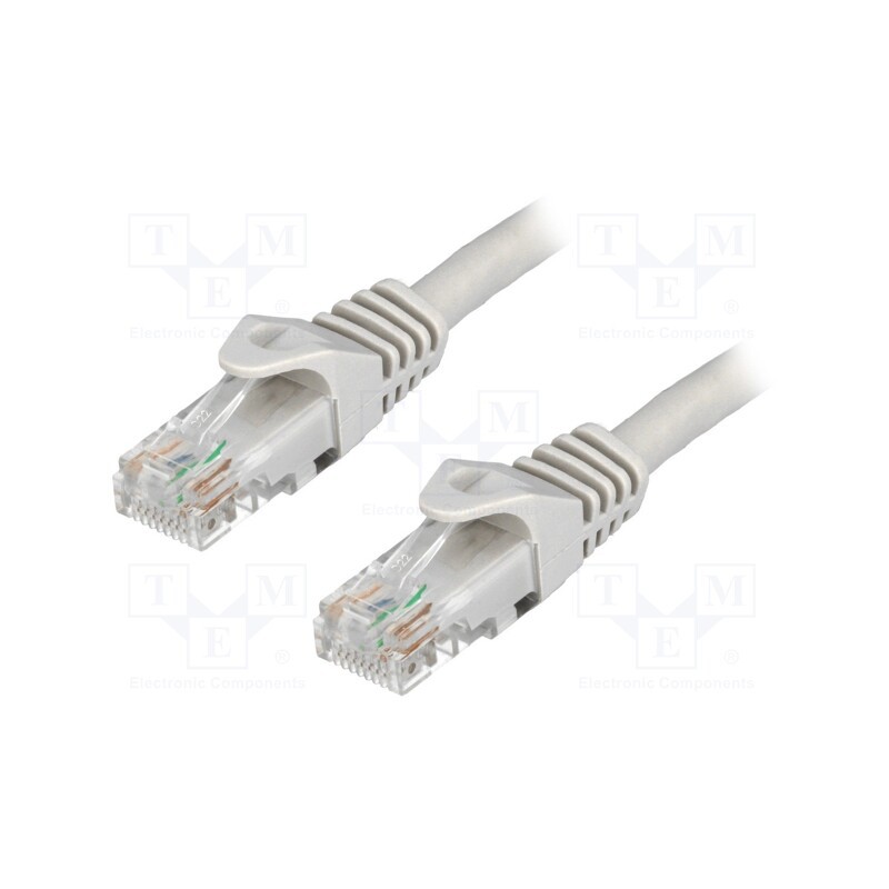 10 pcs : CP2022U - Patch cord, U/UTP, 6, stranded, CCA, PVC, grey, 0.5m