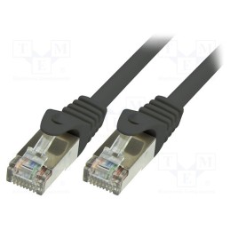 10 pcs : CP2023S - Patch cord, F/UTP, 6, stranded, CCA, PVC, black, 0.5m, 26AWG