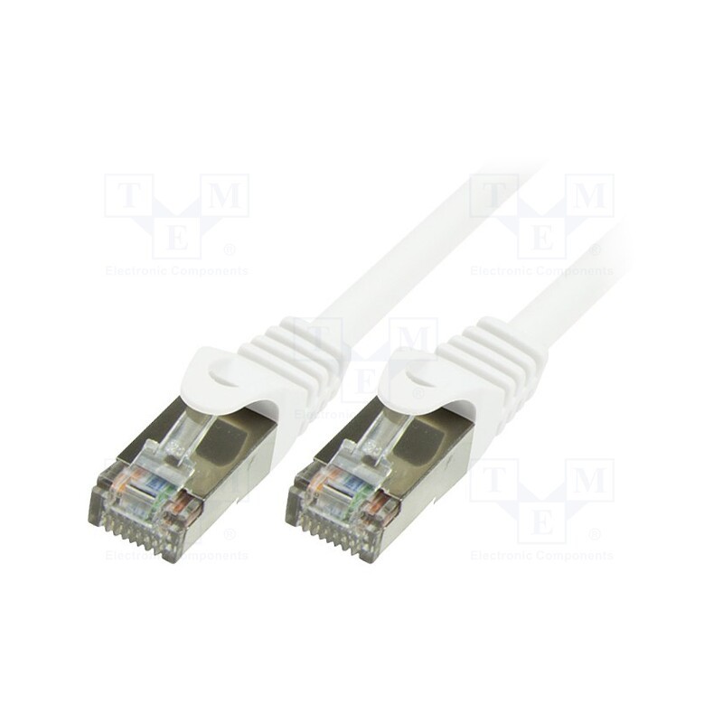 10 pcs : CP2031S - Patch cord, F/UTP, 6, stranded, CCA, PVC, white, 1m, 26AWG, shielded