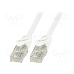10 pcs : CP2041U - Patch cord, U/UTP, 6, stranded, CCA, PVC, white, 1.5m, 24AWG