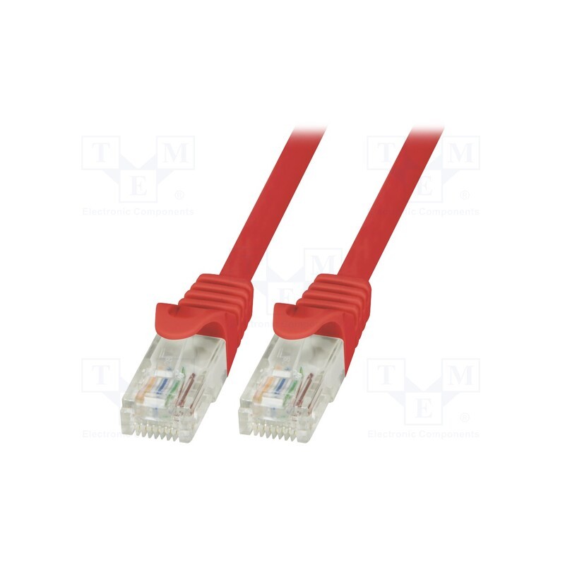 10 pcs : CP2044U - Patch cord, U/UTP, 6, stranded, CCA, PVC, red, 1.5m, 24AWG