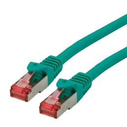 1 pcs - Roline Cat6 Male RJ45 to Male RJ45 Ethernet Cable, S/FTP, Green LSZH Sheath, 300mm, Low Smoke Zero Halogen (LSZH)