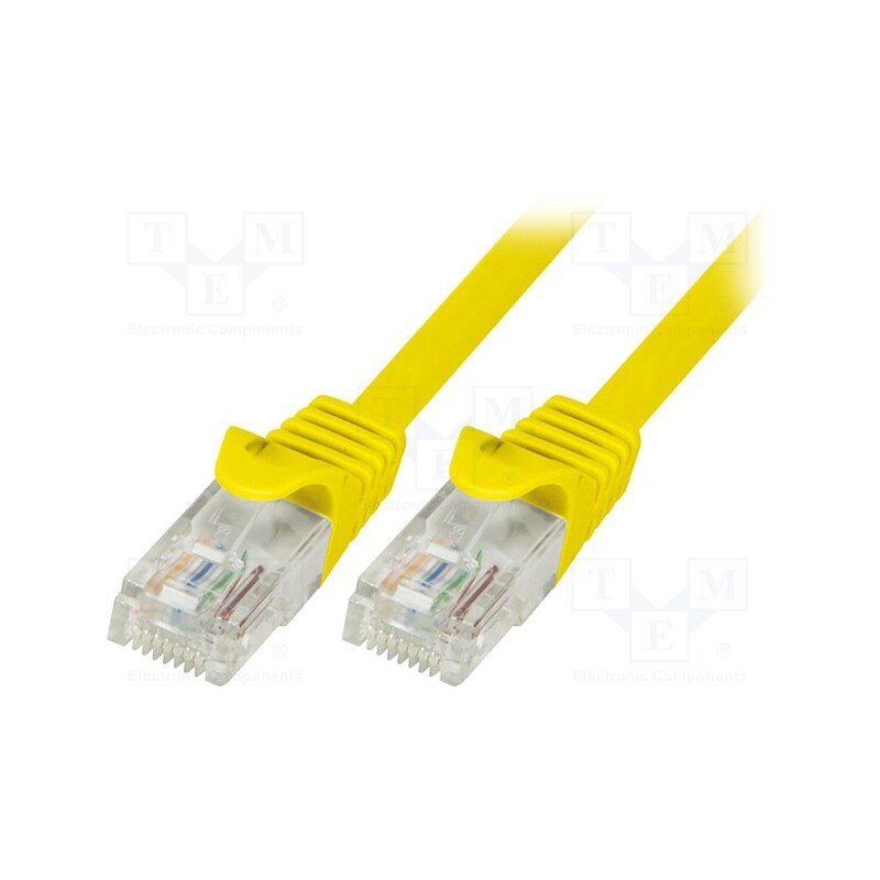 10 pcs : CP2067U - Patch cord, U/UTP, 6, stranded, CCA, PVC, yellow, 3m, 24AWG