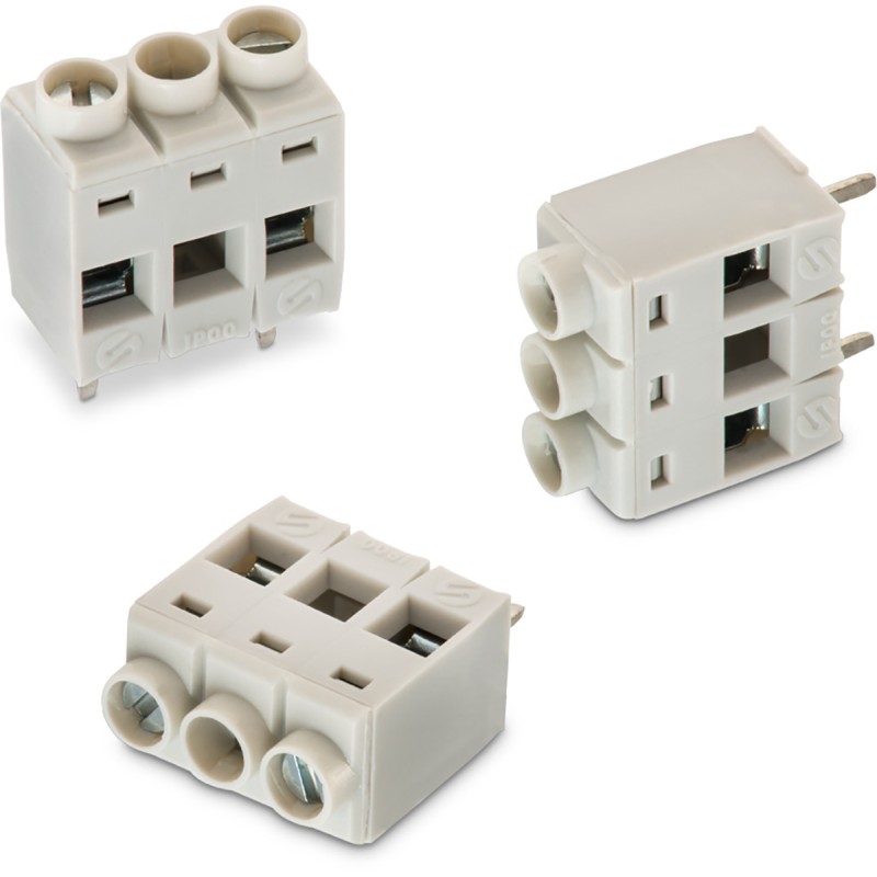 5 pcs - Wurth Elektronik 1318 Series PCB Terminal Block, 3-Contact, 10mm Pitch, Through Hole Mount, 1-Row, Solder Termination