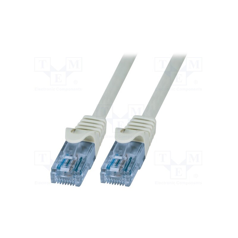10 pcs : CP3042U - Patch cord, U/UTP, 6a, stranded, CCA, PVC, grey, 1.5m, 26AWG