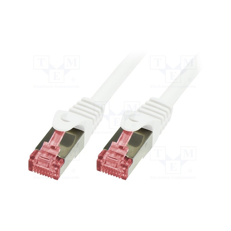 10 pcs : CQ2012S - Patch cord, S/FTP, 6, stranded, Cu, LSZH, grey, 0.25m, 27AWG