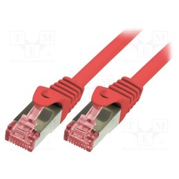 10 pcs : CQ2024S - Patch cord, S/FTP, 6, stranded, Cu, LSZH, red, 0.5m, 27AWG