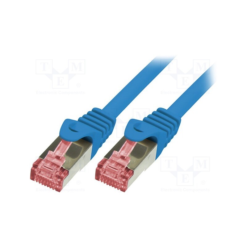 10 pcs : CQ2026S - Patch cord, S/FTP, 6, stranded, Cu, LSZH, blue, 0.5m, 27AWG