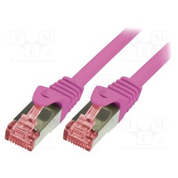 10 pcs : CQ2029S - Patch cord, S/FTP, 6, stranded, Cu, LSZH, pink, 0.5m, 27AWG