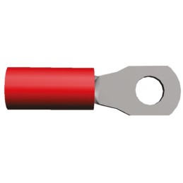 5 pcs - TE Connectivity, PIDG Insulated Ring Terminal, M2.5 Stud Size, 0.25mm² to 1.6mm² Wire Size, Red