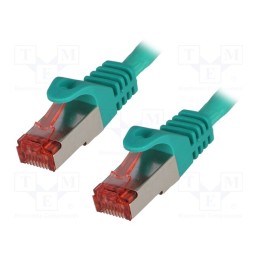 10 pcs : CQ2045S - Patch cord, S/FTP, 6, stranded, Cu, LSZH, green, 1.5m, 27AWG