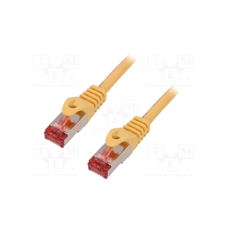 10 pcs : CQ2047S - Patch cord, S/FTP, 6, stranded, Cu, LSZH, yellow, 1.5m, 27AWG