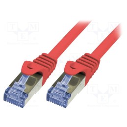 10 pcs : CQ3024S - Patch cord, S/FTP, 6a, stranded, Cu, LSZH, red, 0.5m, 26AWG