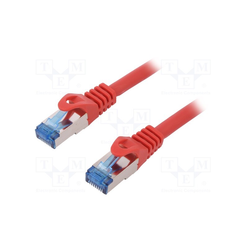 10 pcs : CQ3044S - Patch cord, S/FTP, 6a, stranded, Cu, LSZH, red, 1.5m, 27AWG