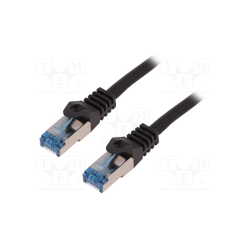 10 pcs : CQ4033S - Patch cord, S/FTP, 6a, stranded, Cu, LSZH, black, 1m, 26AWG