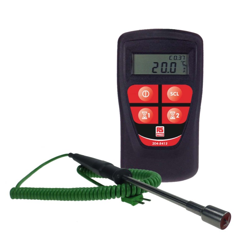 1 pcs - RS PRO CLEGK3 Type K Thermocouple Legionella Thermometer Kit for Environmental Use, Immersion, Surface Probe, 1