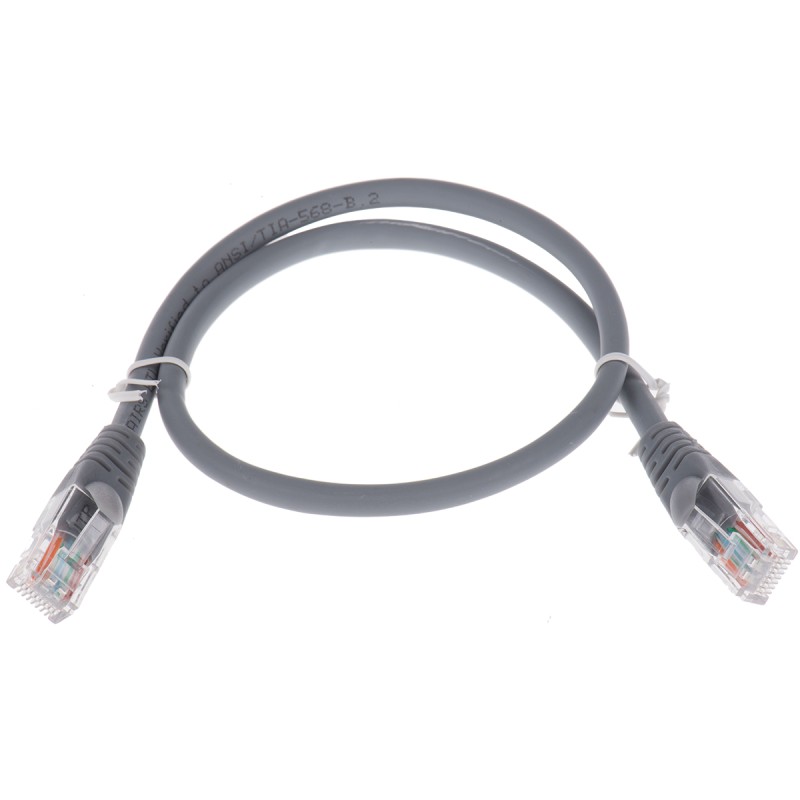 1 pcs - RS PRO Cat5e Male RJ45 to Male RJ45 Ethernet Cable, U/UTP, Grey LSZH Sheath, 0.5m
