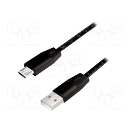 10 pcs : CU0158 - Cable, USB 2.0, USB A plug,USB B micro plug, 1m, black