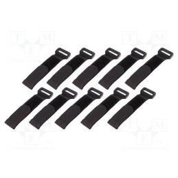 10 set : KAB0056 - Hook and loop fastener, L: 150mm, W: 20mm, polyamide, black, 10pcs.