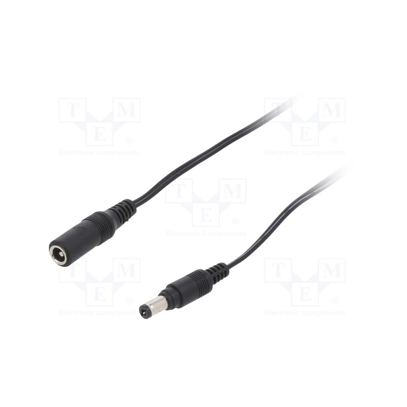 10 pcs : DC0200.0200E - Cable, 2x0.5mm2, DC 5,5/2,1 plug,DC 5,5/2,1 socket, straight