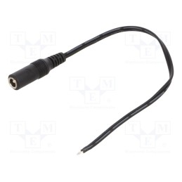 10 pcs : DC2000.0025E - Cable, 2x0.5mm2, wires,DC 5,5/2,1 socket, straight, black, 0.25m