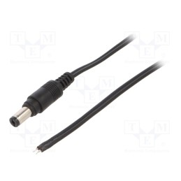 10 pcs : DC2200.0150E - Cable, 2x0.5mm2, wires,DC 5,5/2,1 plug, straight, black, 1.5m