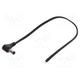 10 pcs : DC2201.0025E - Cable, 2x0.5mm2, wires,DC 5,5/2,1 plug, angled, black, 0.25m