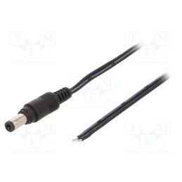10 pcs : DC2600.0150E - Cable, 2x0.5mm2, wires,DC 5,5/2,5 plug, straight, black, 1.5m