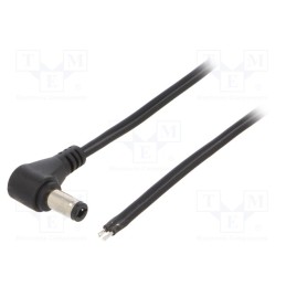 10 pcs : DC2601.0150E - Cable, 2x0.5mm2, wires,DC 5,5/2,5 plug, angled, black, 1.5m
