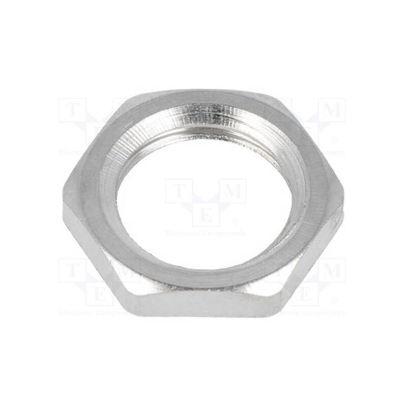 20 pcs : 93600-0091 7000.6950.0 - Nut, M12, brass, nickel, Thk: 2.8mm, Spanner: 15mm, Thread: metric