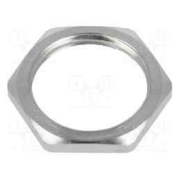 20 pcs : 93600-0093 7000.6952.0 - Nut, M20, brass, nickel, Thk: 3mm, Spanner: 24mm, Thread: metric