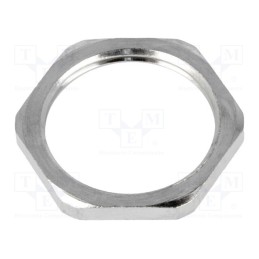 20 pcs : 93600-0094 7000.6953.0 - Nut, M25, brass, nickel, Thk: 3.5mm, Spanner: 30mm, Thread: metric